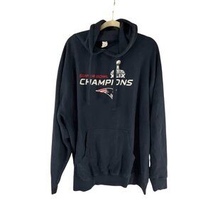 New England Patriots Champions Hoodie Size 2XL Black Oversized Sweatshirt Casual